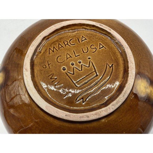 Marcia of California Pottery Vintage USA Drip Glazed Soup Tureen MCM Serveware - Picture 15 of 16